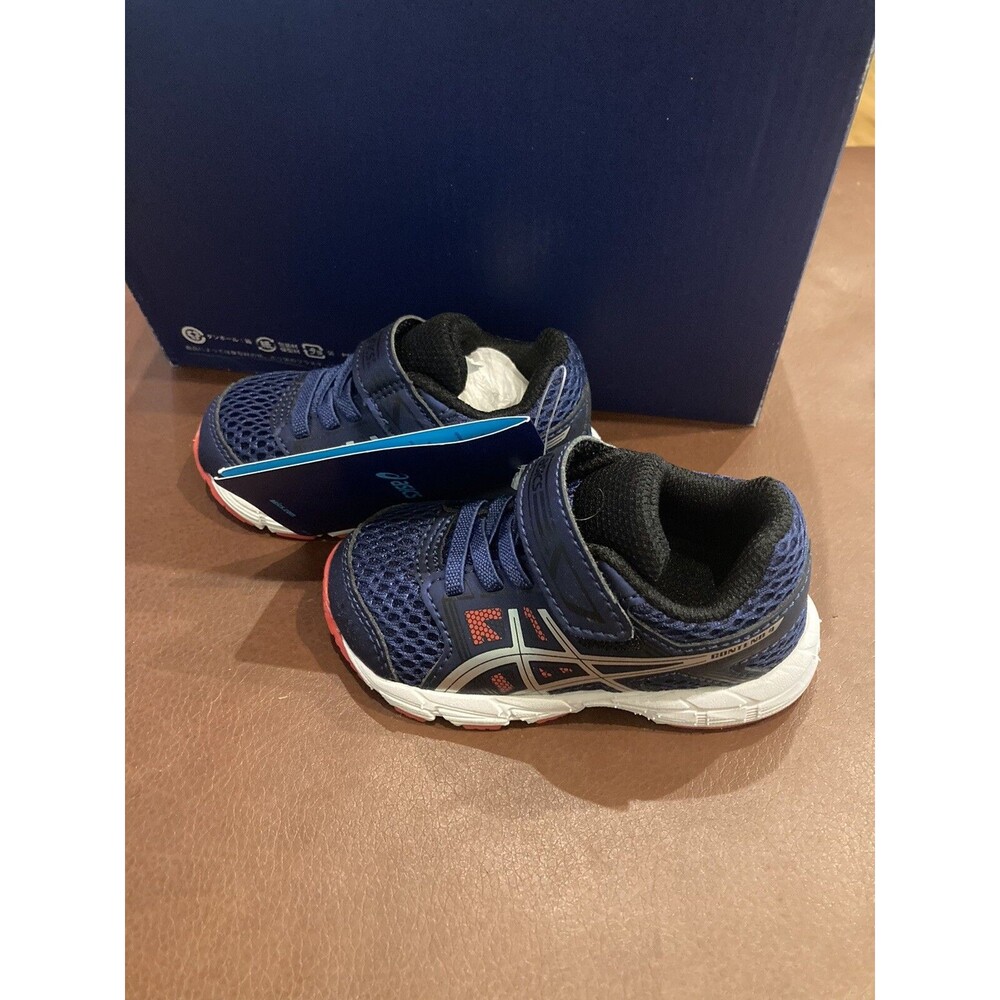 New ASICS Boys Pre Contend 4 TS Deep Ocean/Silver Tennis shoes Size 4.
